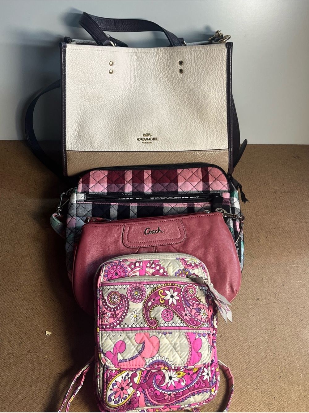 Vera Bradley & Coach Lot/4 - Ribbons Plaid, Mini Hipster, Madison, Dempsey